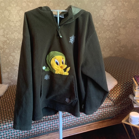 Warner bots okive green tweety hoodie. Used but in fine shape - Picture 1 of 4